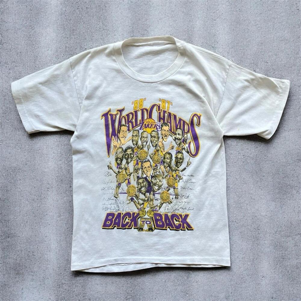 1988 Los Angeles Lakers Championship Tee Shirt 80S Nba Magic Kareem Vtg